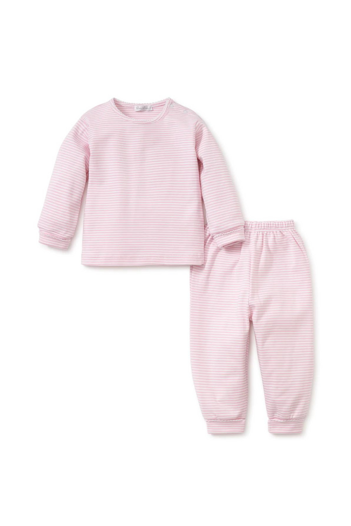 Long Sleeve Stripe Pant Set - Pink