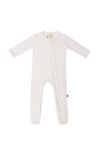 Zippered Footie - Solid White