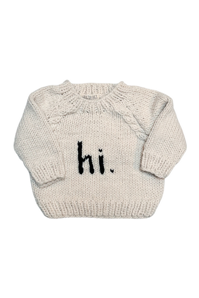 "Hi" Sweater - Natural & Black