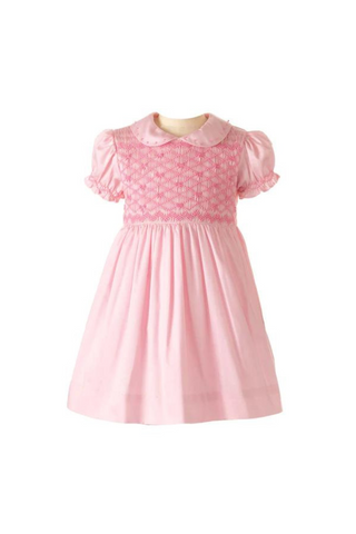 Pink Bow Smocked Dress with Bloomers (Infant)