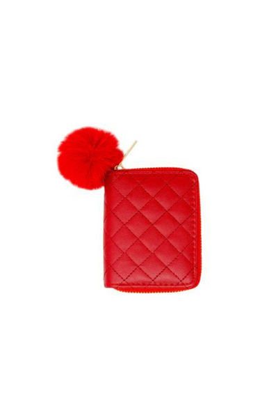 Red Quilted Leather Wallet