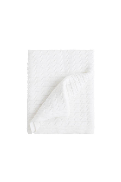White Cable Knit Blanket