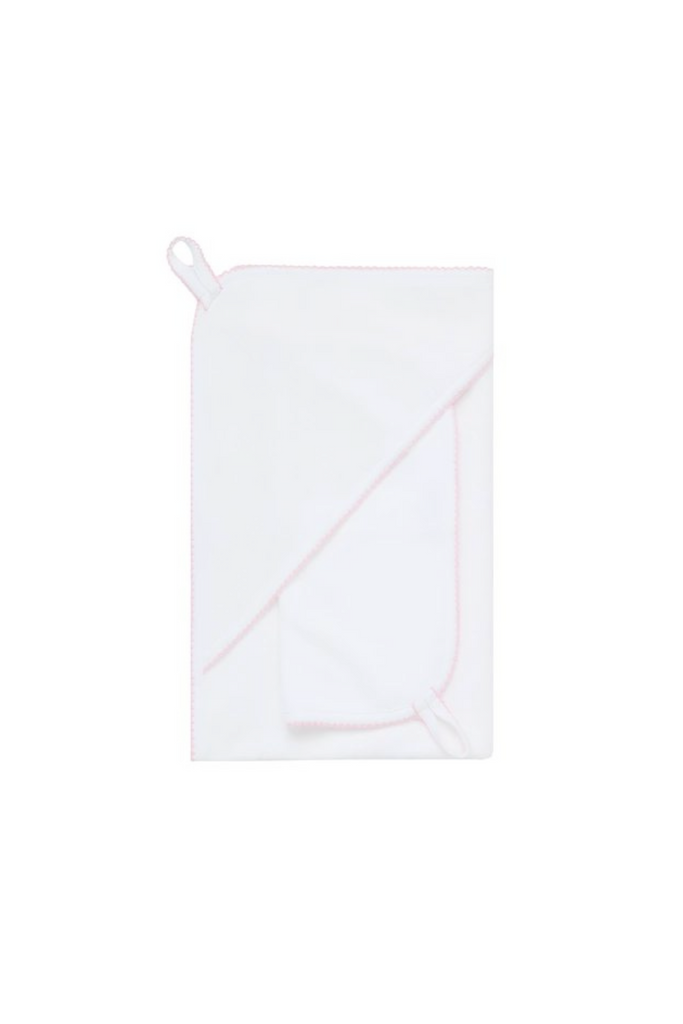 White Milano Towel With Pink Trim
