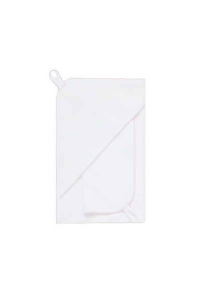 White Milano Towel With Pink Trim