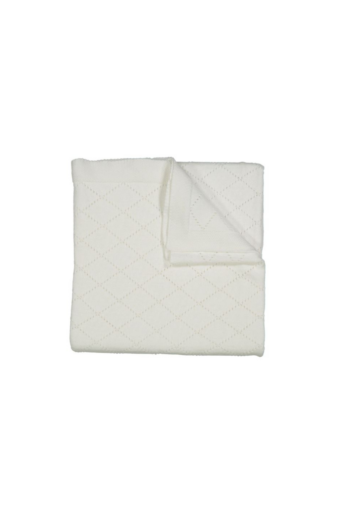 Diamond Pointelle Blanket - White