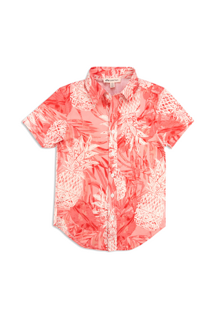 Day Party Shirt - Coral Pineapples