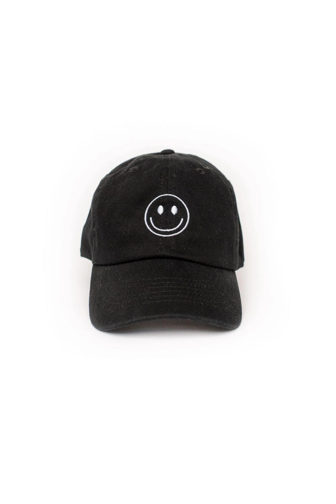 Smiley Face Trucker Hat - Black