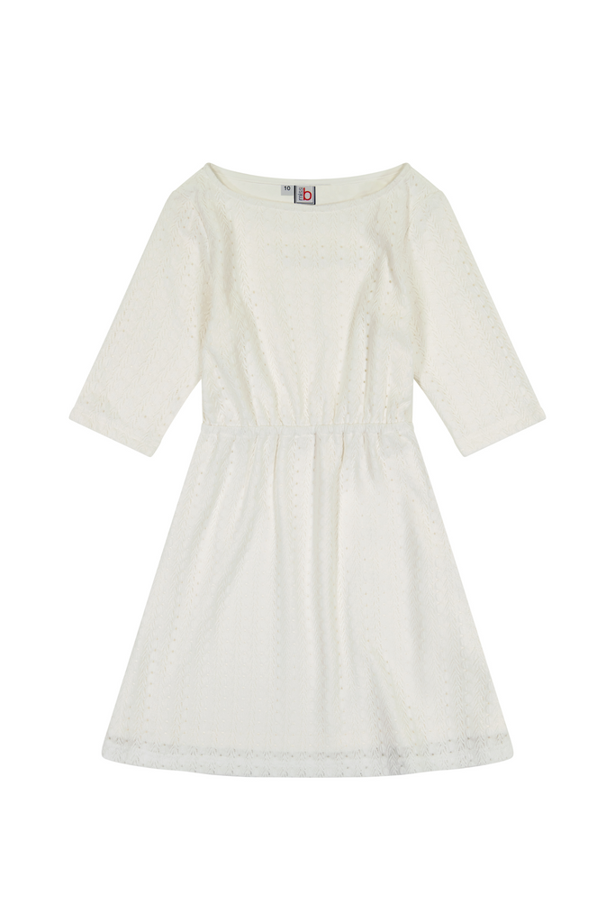 Leslie Bateau Dress - White Lace (7-16)