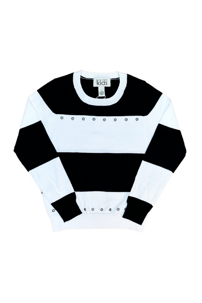 Autumn Cashmere - Rugby Striped Crew with Grommets (7-16)