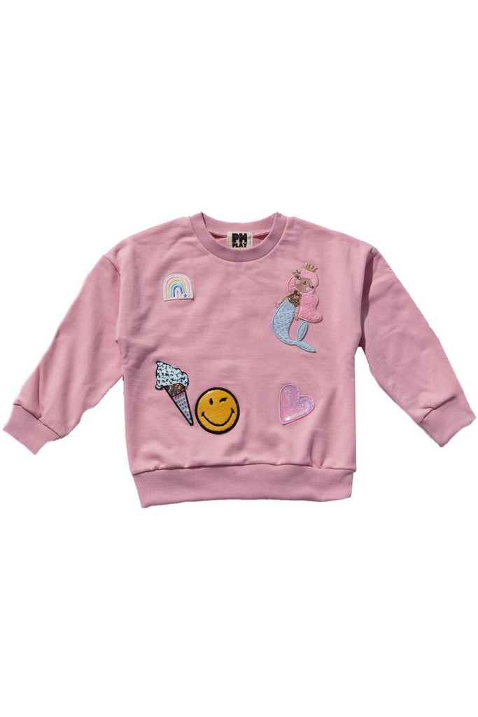 Multi Patched Sweatshirt - Pink (7-16)