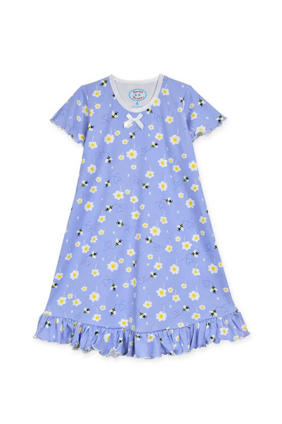 Happy Bees Ruffled Nightgown (7-16)