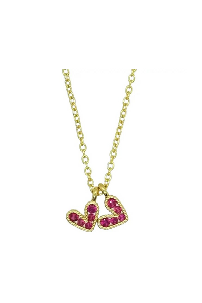 Pave Two Heart Necklace