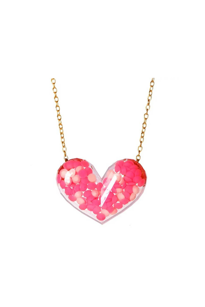 Dotty Heart Necklace - Pink