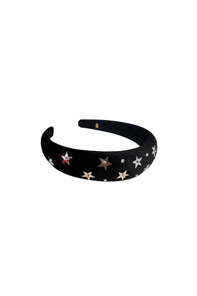Crystal Star Studded Headband - Black