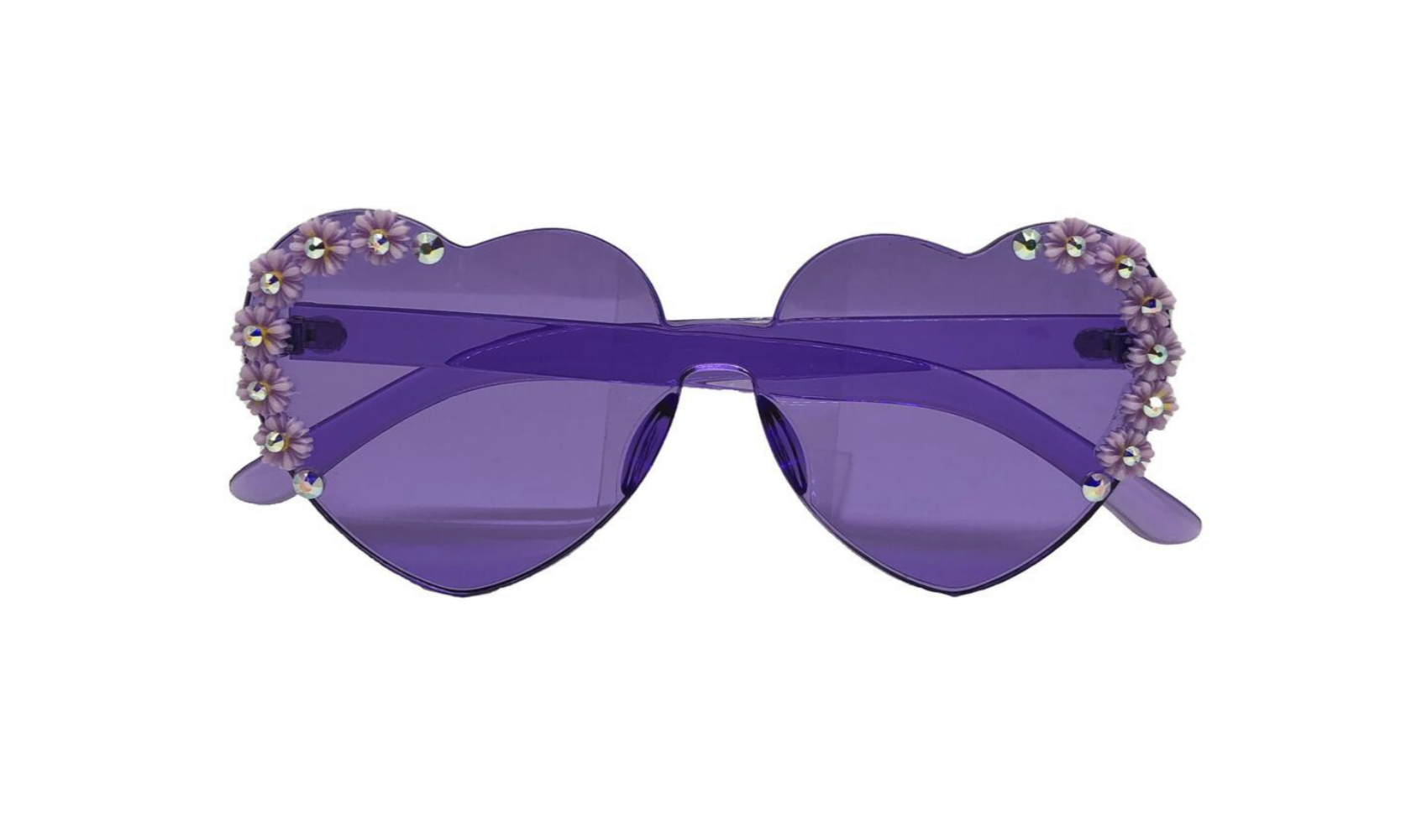 Bari Lynn Flower Heart Sunglasses Purple Dottie Doolittle