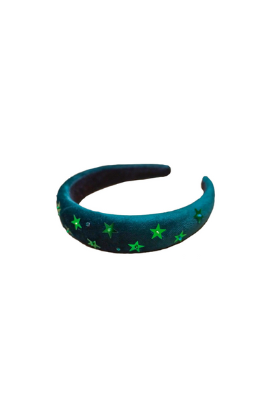 Crystal Star Studded Headband - Green