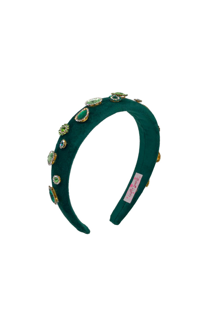 Headband With Jewels - Green