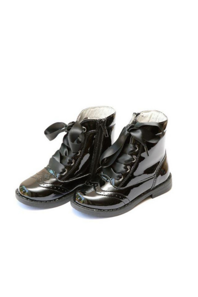 Lace Up Boot Black Patent