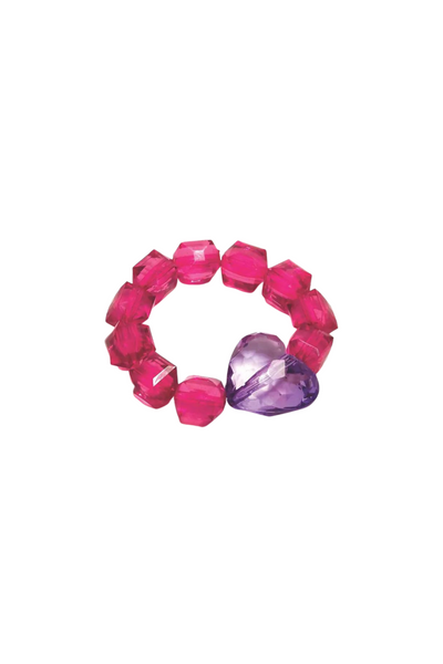 Heart Rock Candy Bracelet - Pink/Purple