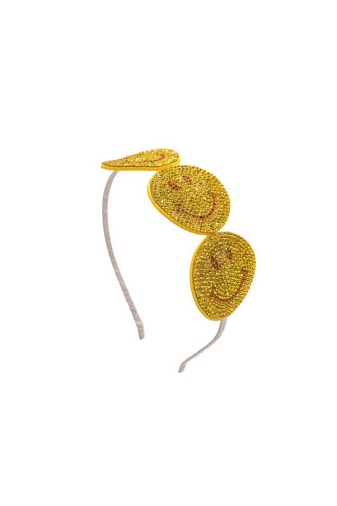 Crystalized Yellow Smiley Headband