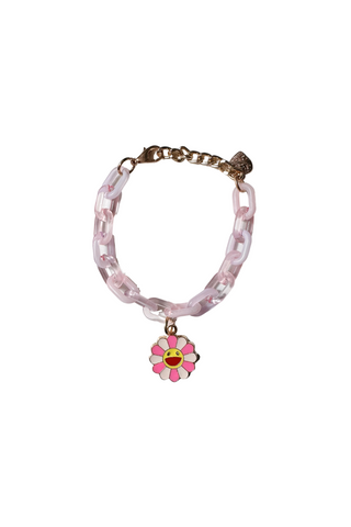 Smiley Face Flower Chain Bracelet