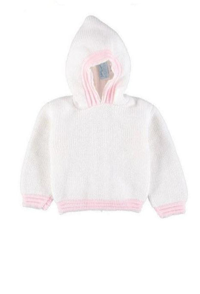 White and Pink Zip Back Hoodie